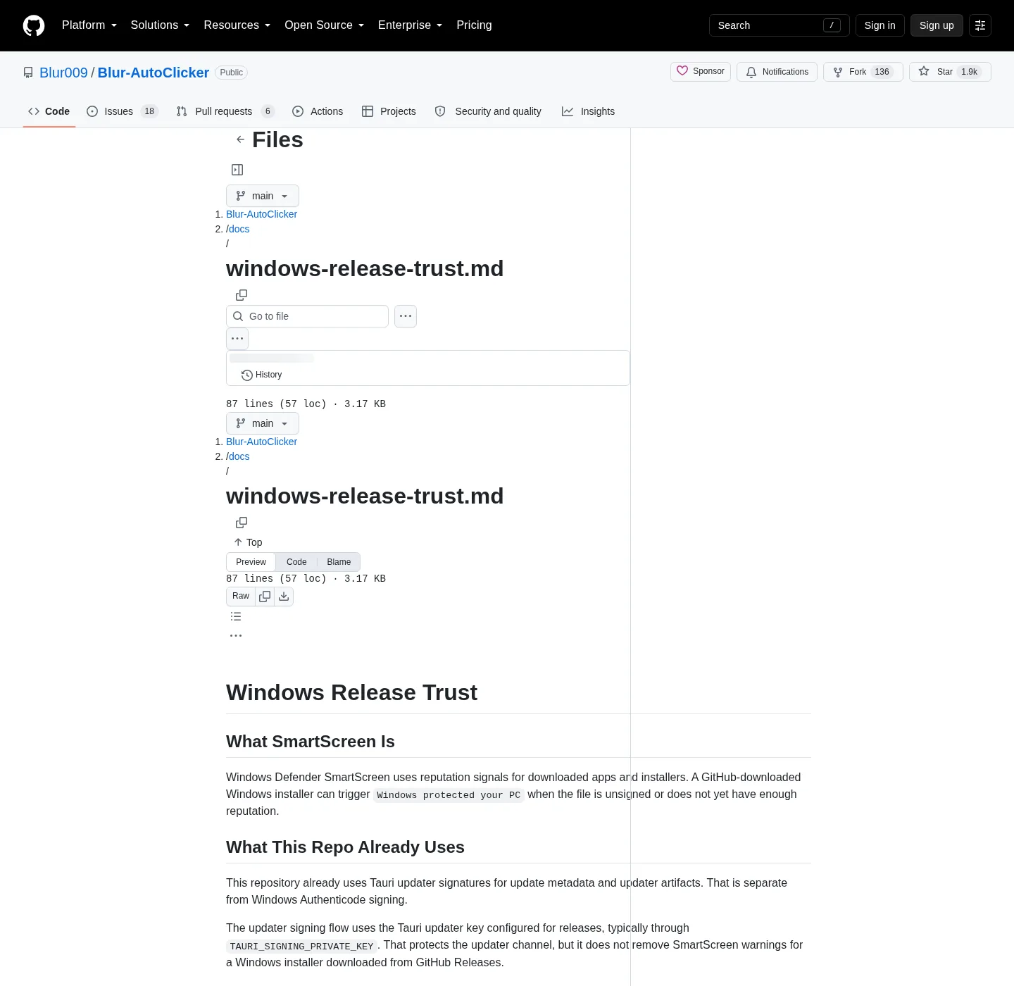 Official Blur Auto Clicker documentation covering safety, licensing, and open source trust details.